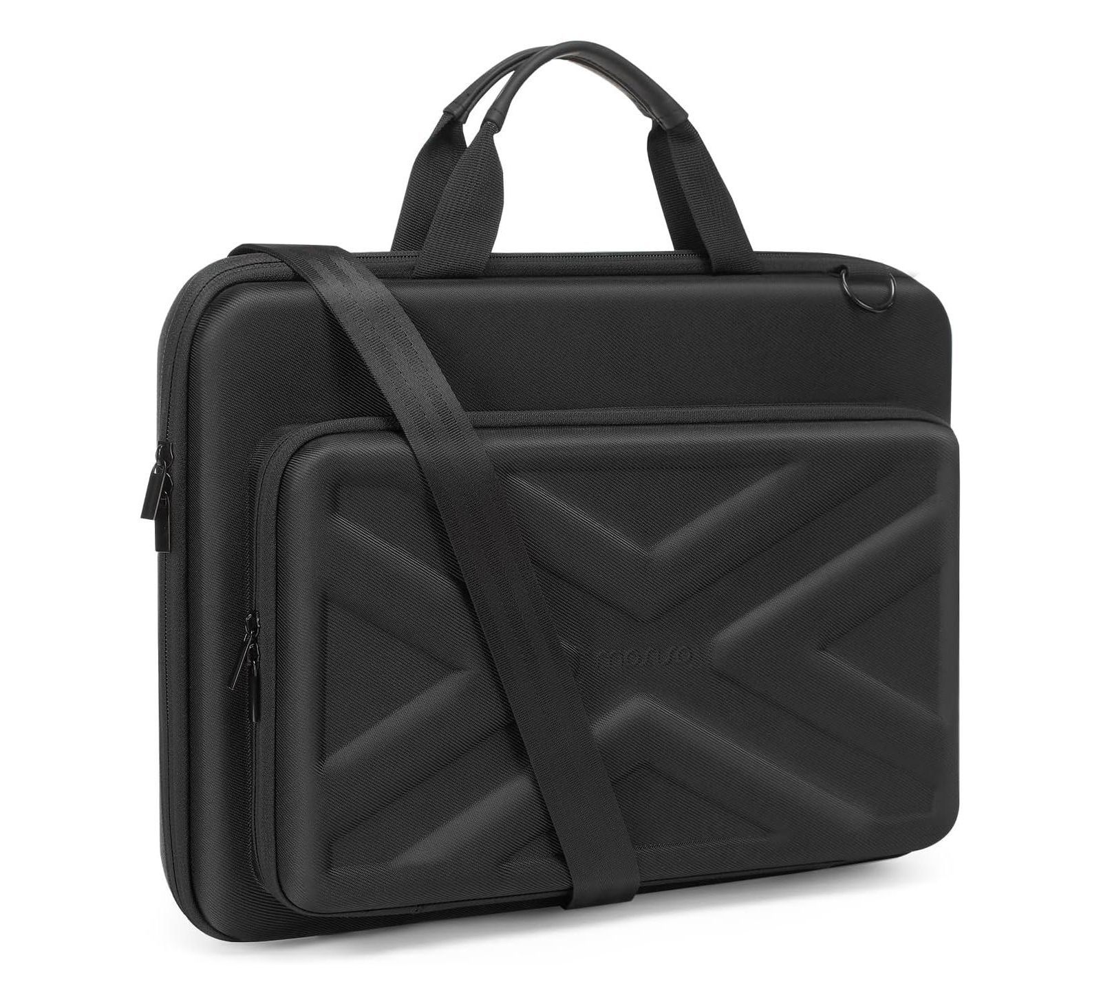 MOSISO Жесткий чехол для ноутбука Black - сумка для компьютера 15-15.6 Inch, совместимая с MacBook, HP, Dell, Lenovo, Asus - 16 Inch с передним карманом