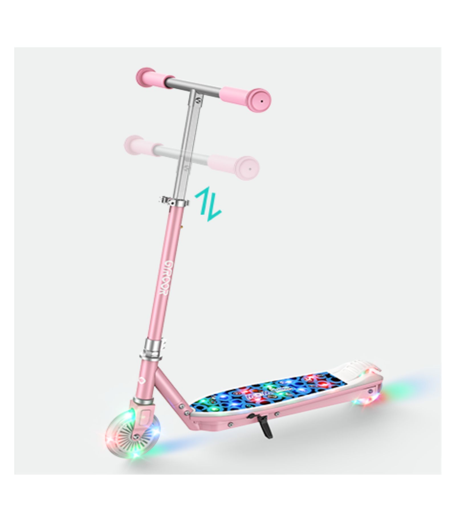 Everyfun Electric Scooter with Adjustable Handlebar and LED Lights, Supports up to 110 lbs, Ages 5-10