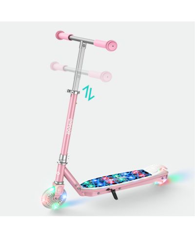 Everyfun Electric Scooter with Adjustable Handlebar and LED Lights, Supports up to 110 lbs, Ages 5-10