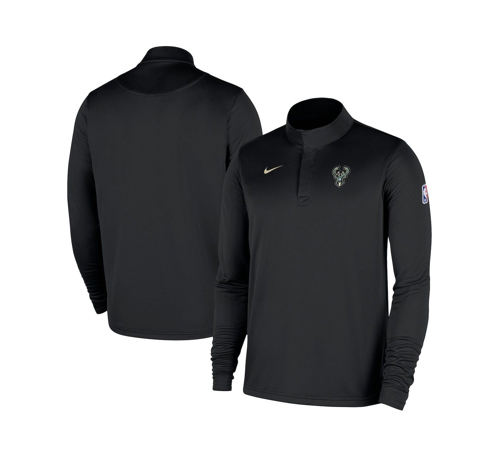 Nike Men's Black Milwaukee Bucks 2025/26 Authentic Coaches Quarter-Zip Pullover Jacket