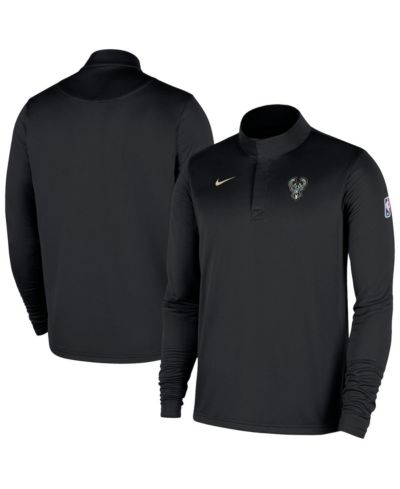 Nike Men's Black Milwaukee Bucks 2025/26 Authentic Coaches Quarter-Zip Pullover Jacket