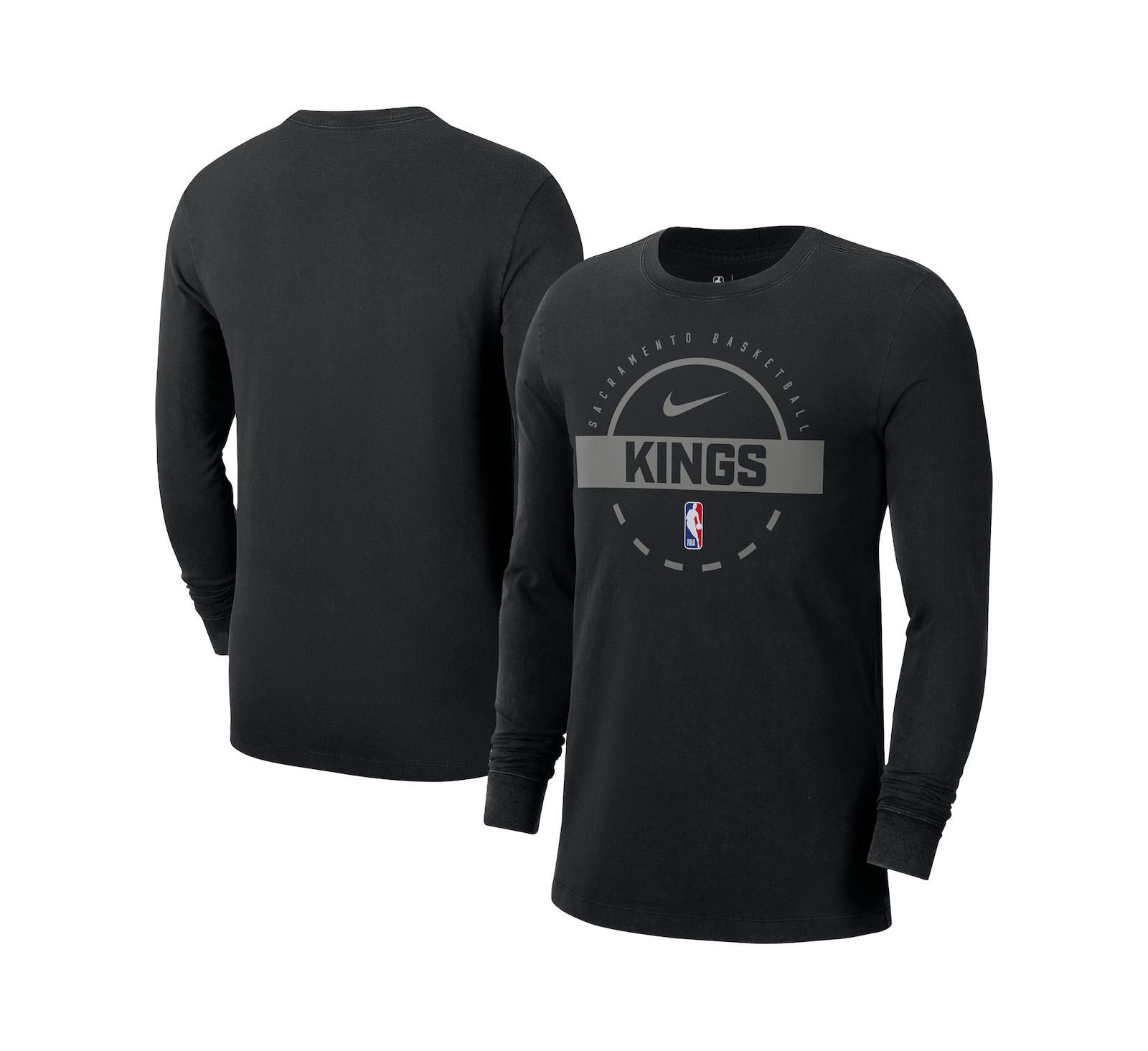 Nike Мужская черная футболка Nike Sacramento Kings Authentic Long Sleeve Practice