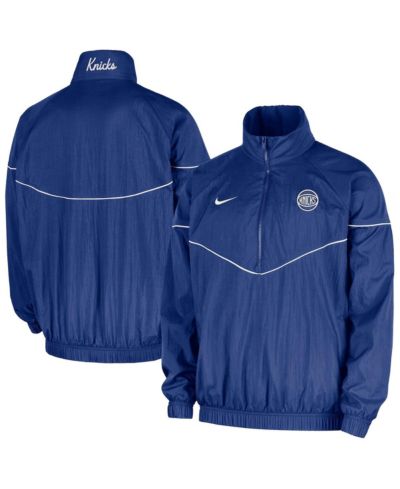 Nike Мужская ветровка Wind Runner Blue New York Knicks Courtside Woven Half-Zip