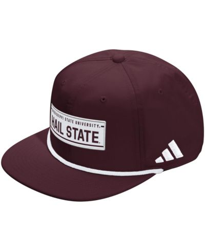 adidas Мужская и Женская регулируемая кепка Maroon Mississippi State Bulldogs Locker Room Rope