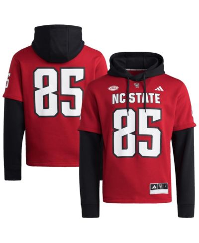 Мужское худи Adidas NC State Wolfpack Jersey с коротким рукавом, красный