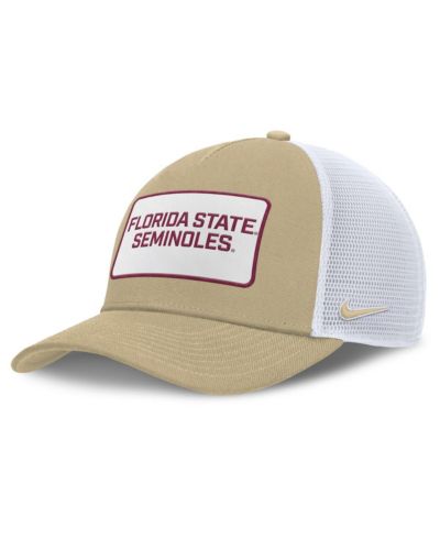 Мужская кепка Nike Gold/White Florida State Seminoles 2025 On-Field Rise Patch Trucker Adjustable Hat