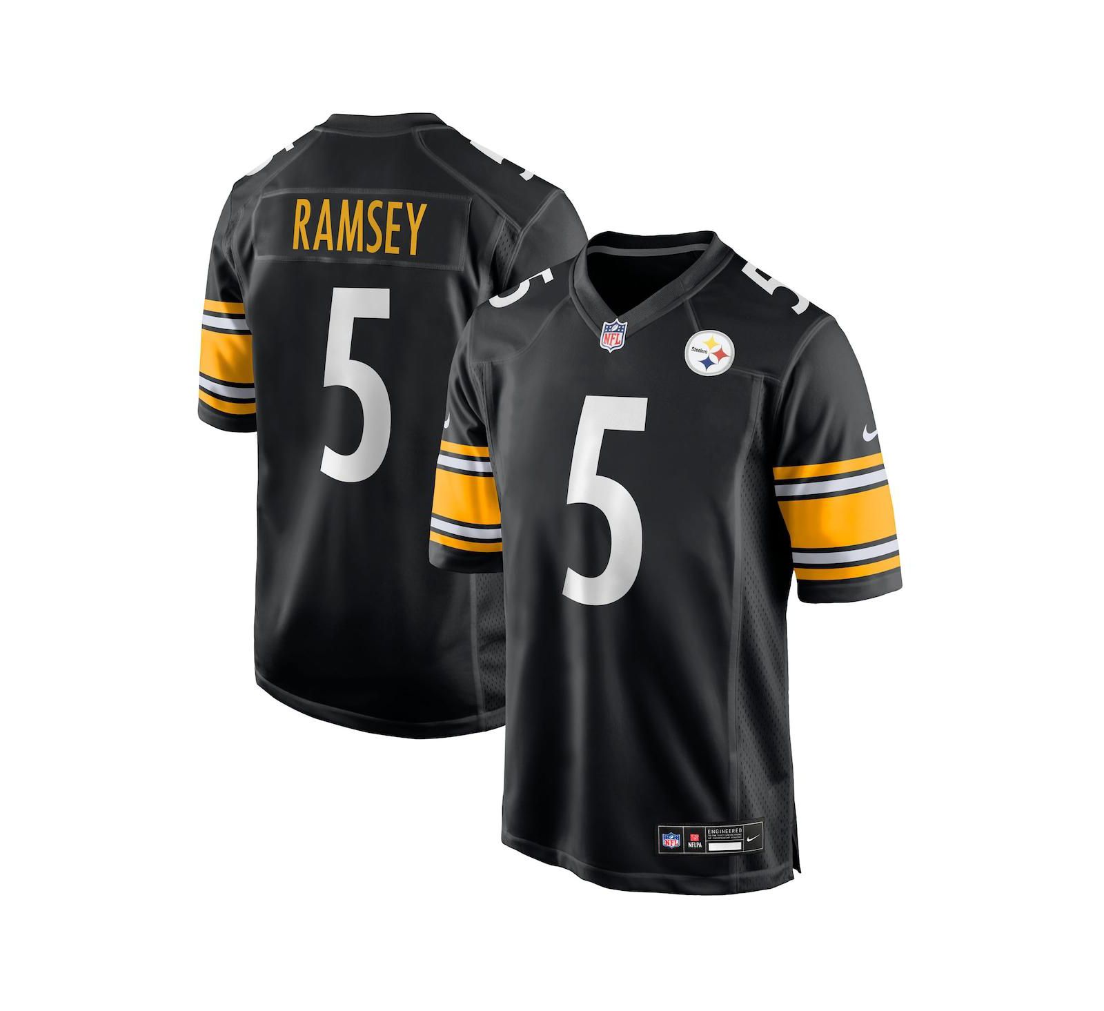 Nike Мужская игровая джерси Jalen Ramsey Pittsburgh Steelers, черная
