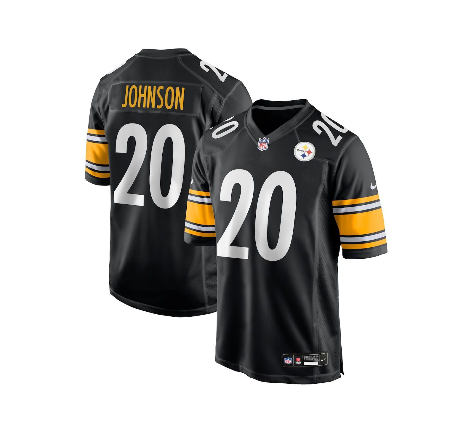 Мужская джерси Nike Kaleb Johnson Black Pittsburgh Steelers Team Game