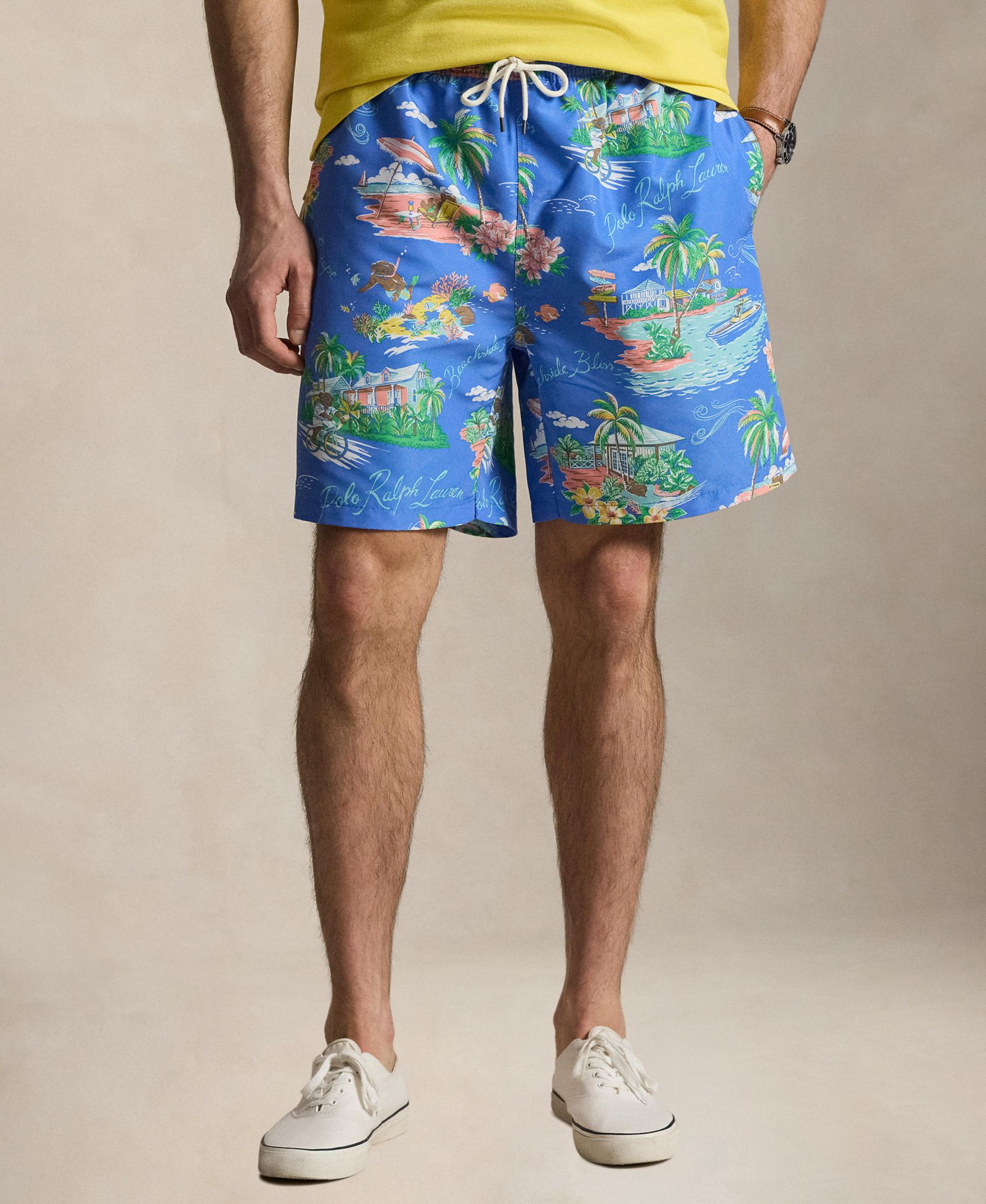 Polo Ralph Lauren Men's Big & Tall Traveler Classic-Fit Polo Bear Swim Trunk