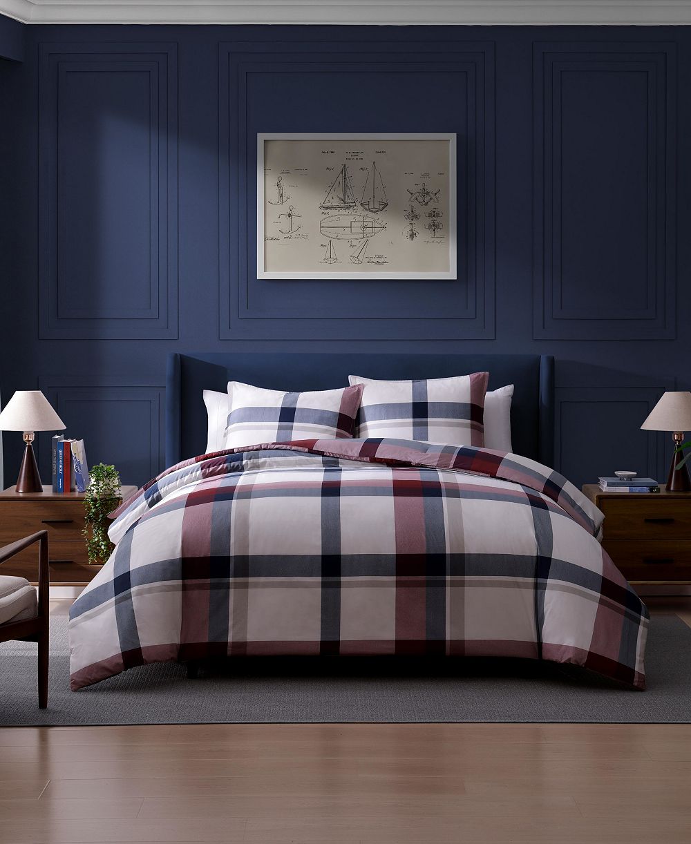 Tommy Hilfiger Комплект из 3 пододеяльников Prospect Park Plaid Cotton, Full/Queen