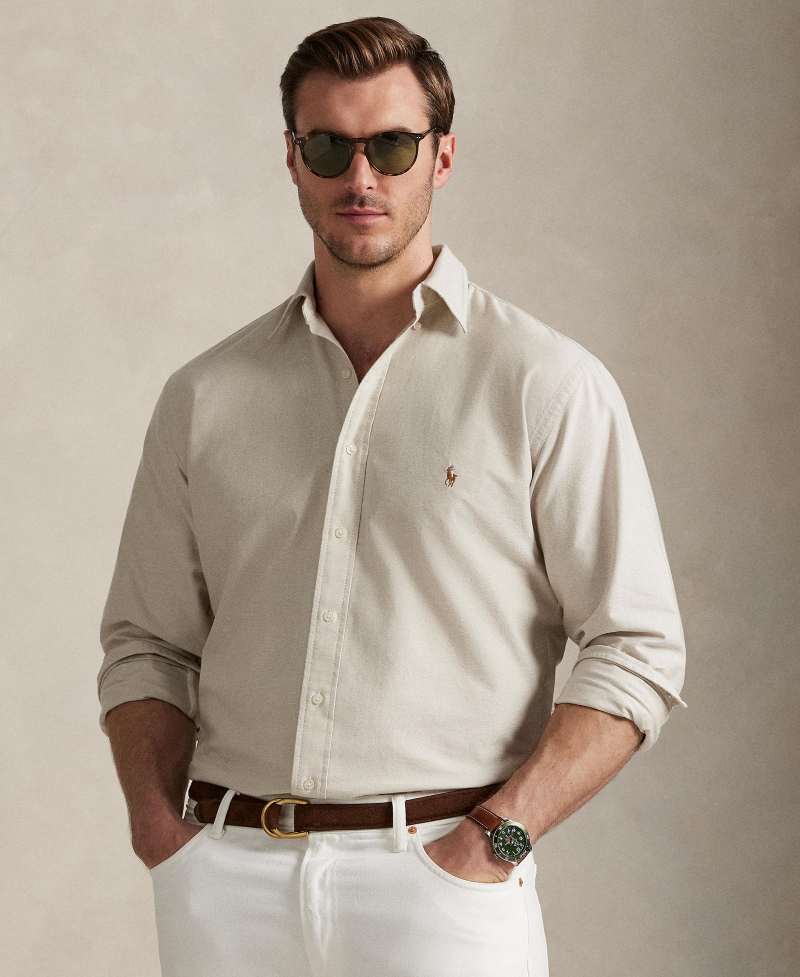 Мужская хлопковая рубашка Polo Ralph Lauren Big & Tall Long-Sleeve Oxford