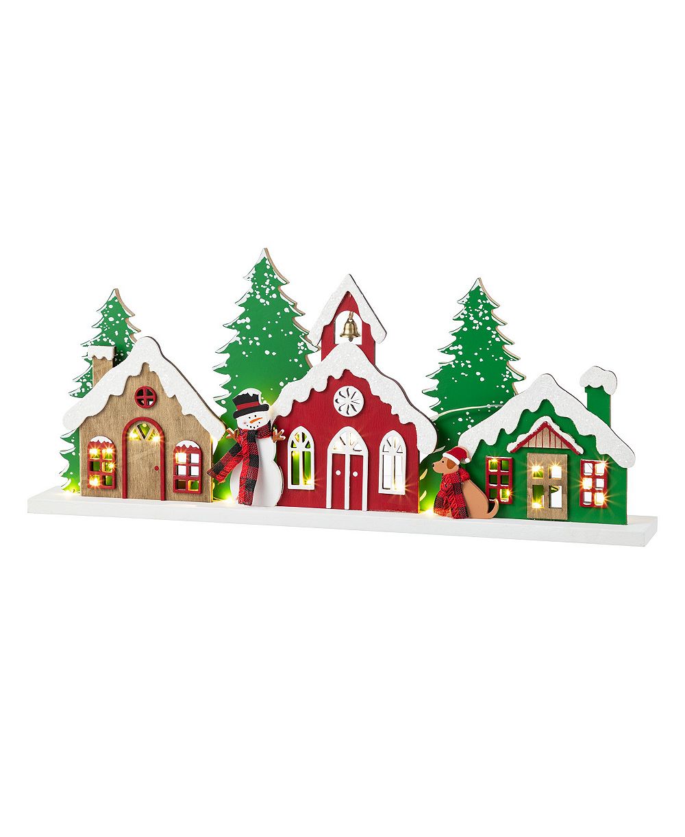 Рождественская деревня Glitzhome 20" Lighted Wooden