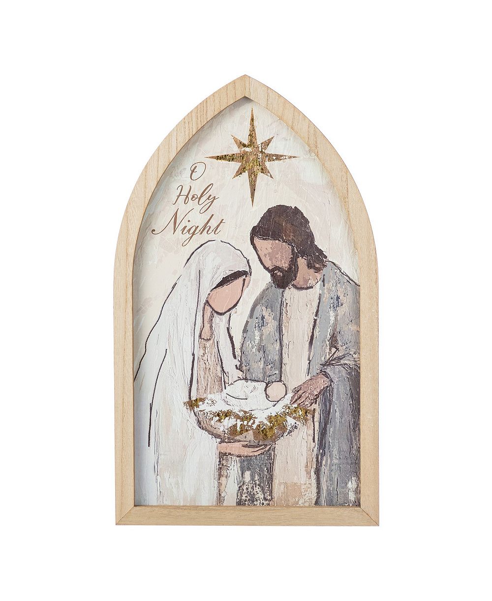 Настенный декор Glitzhome 19.75" Wooden Nativity Scene