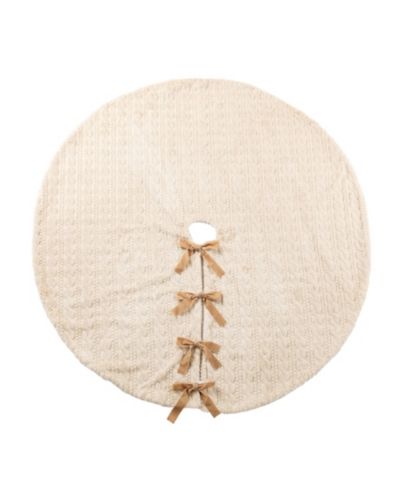Glitzhome 60" Deluxe Reversible Christmas Tree Skirt