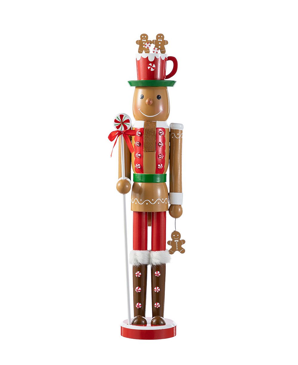 Рождественский Щелкунчик Glitzhome 24" Wooden Gingerbread Man
