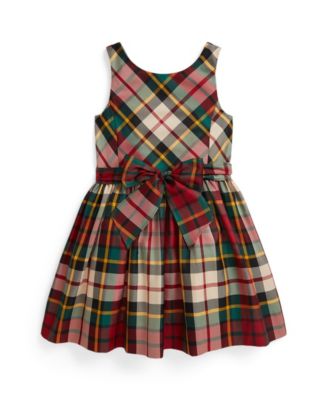 Polo Ralph Lauren женское платье без рукавов из тафты в клетку, для девочек 2T-6X