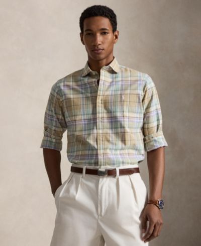 Polo Ralph Lauren мужская рубашка Oxford в клетку Custom-Fit