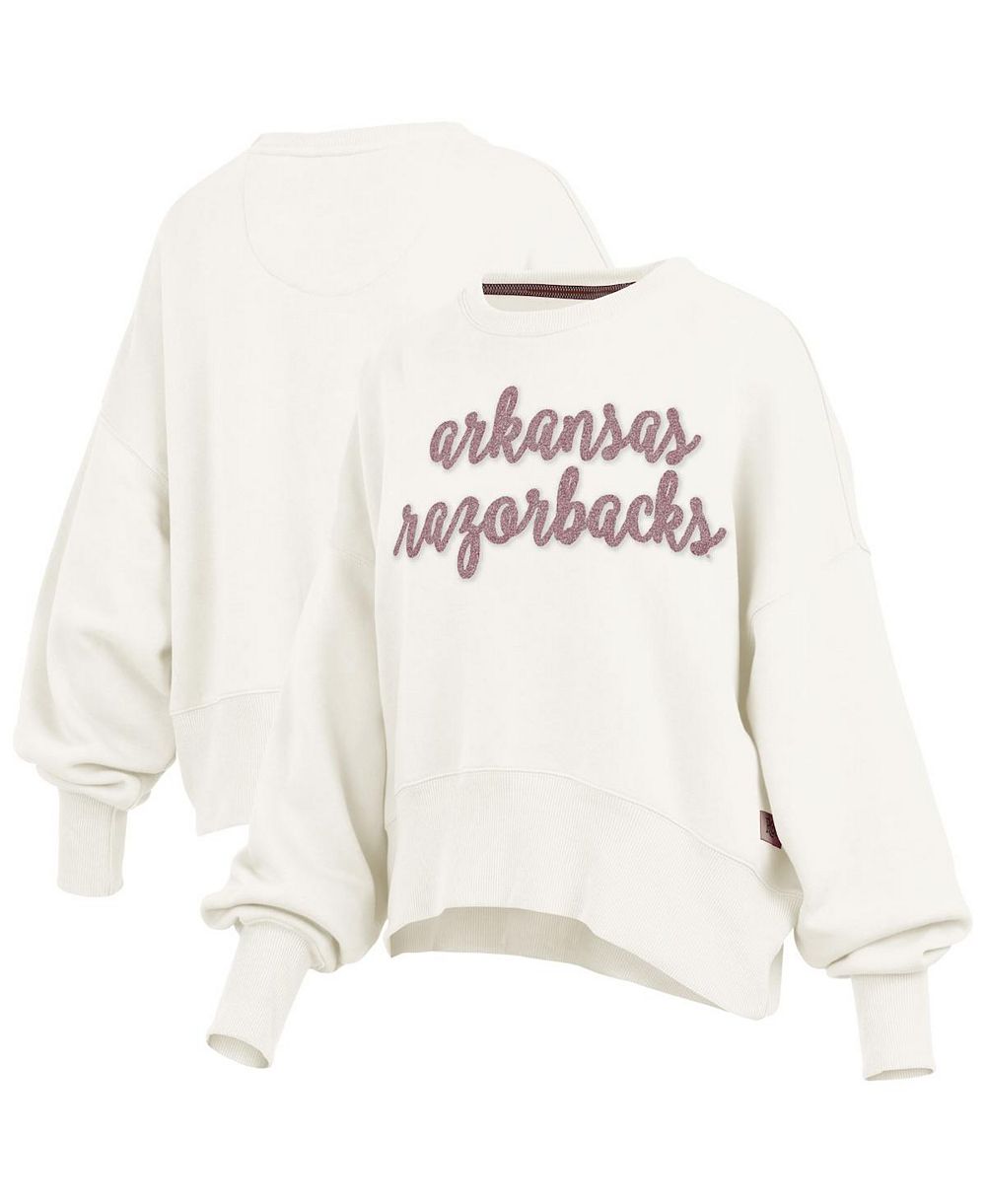 Женское свитшот Pressbox Cream Arkansas Razorbacks Chelsea Oversized Pullover