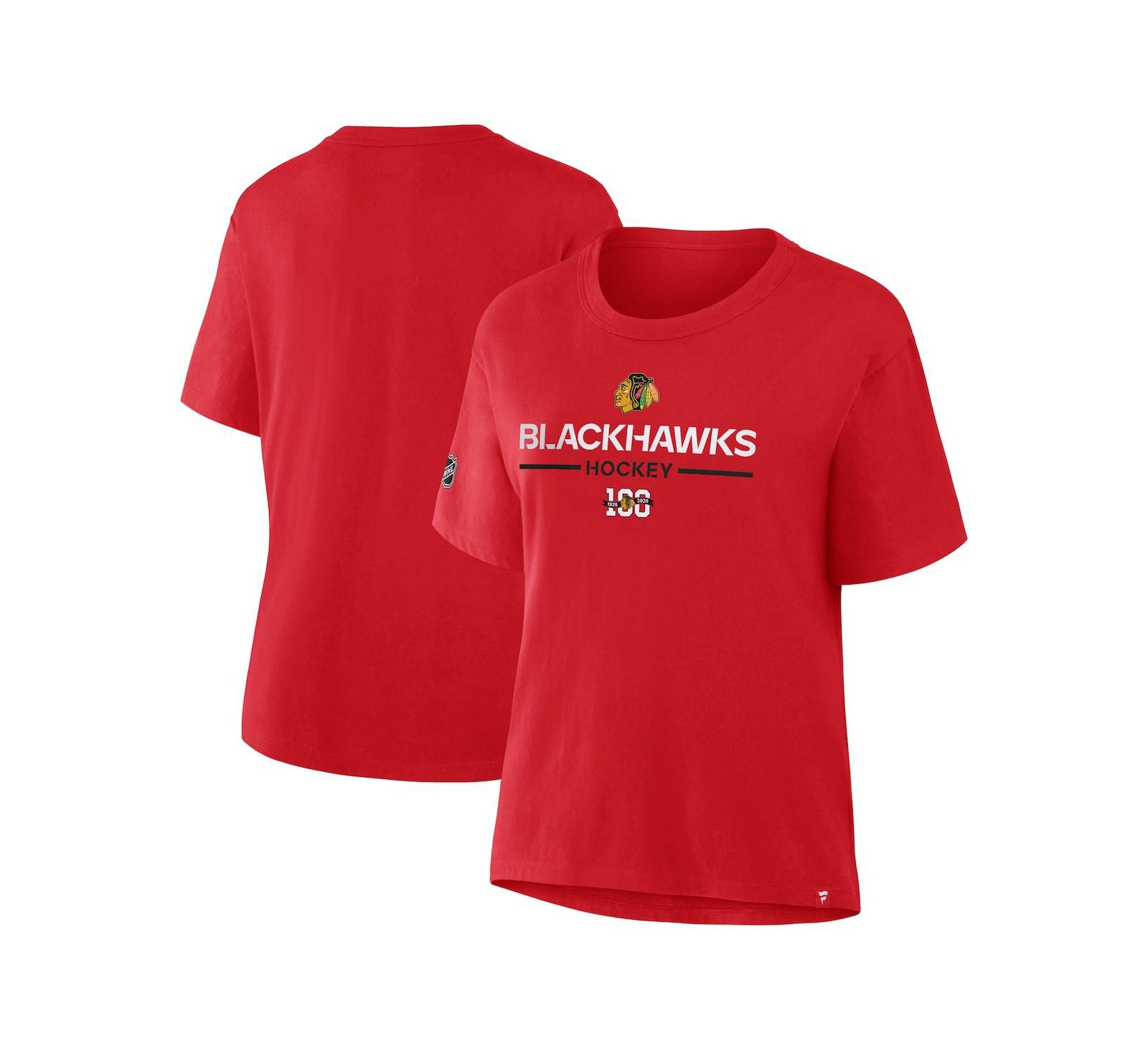 Fanatics Women's Red Chicago Blackhawks Centennial Celebration T-Shirt