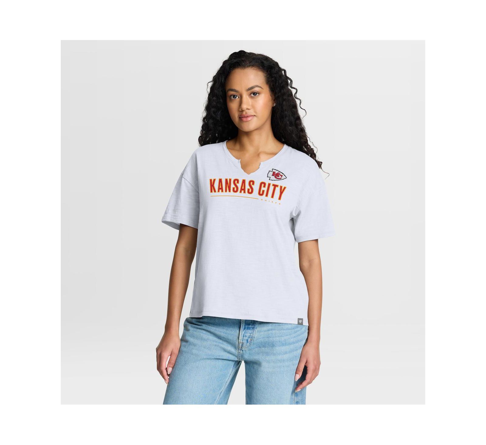 Fanatics Женская футболка Boxy Slub, цвет White, Kansas City Chiefs Redzone