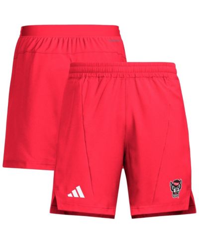 Adidas Мужские красные тренировочные шорты NC State Wolfpack Program Woven