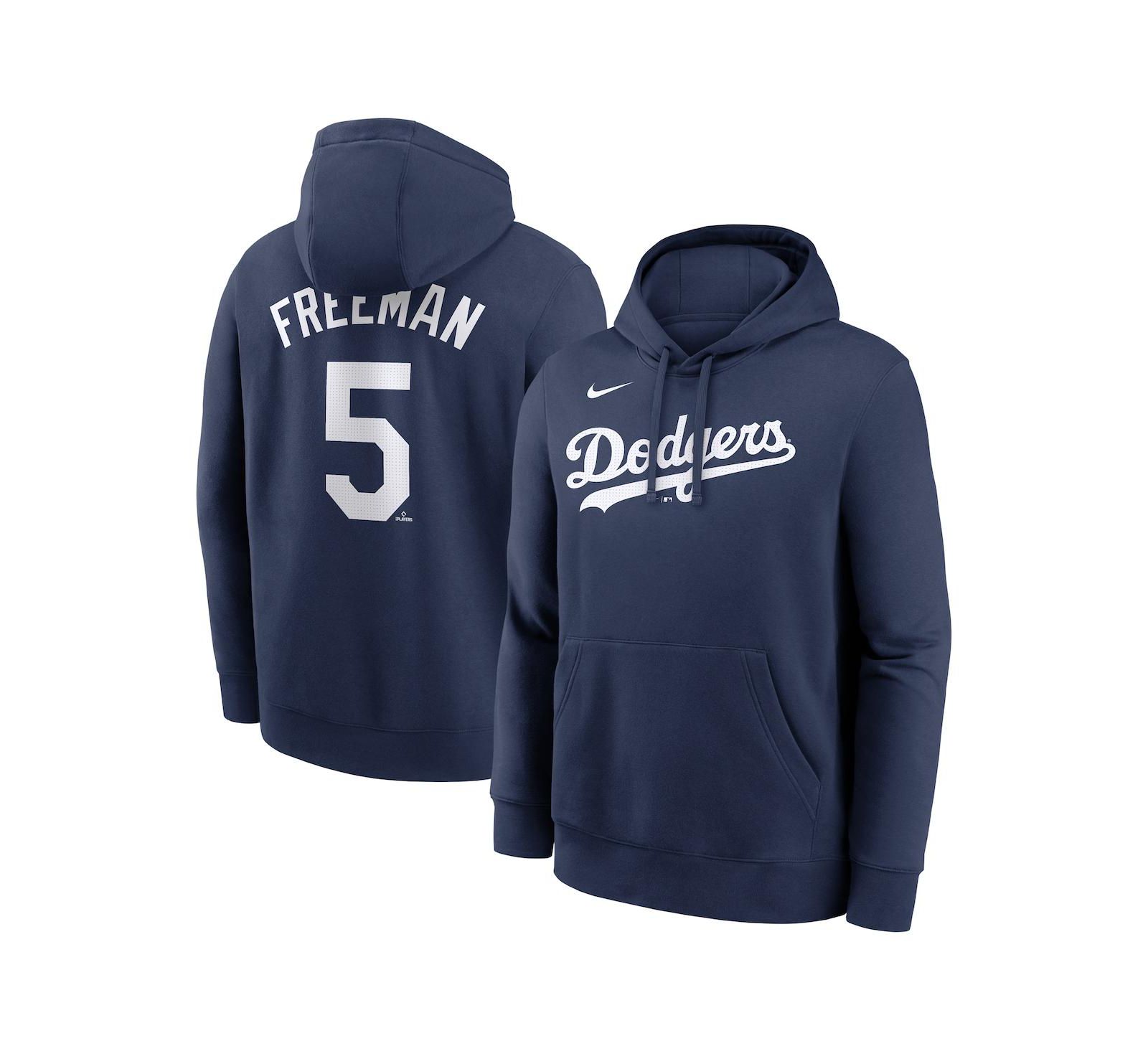 Nike Men's Freddie Freeman Navy Los Angeles Dodgers Player Name & Number Club Pullover Hoodie