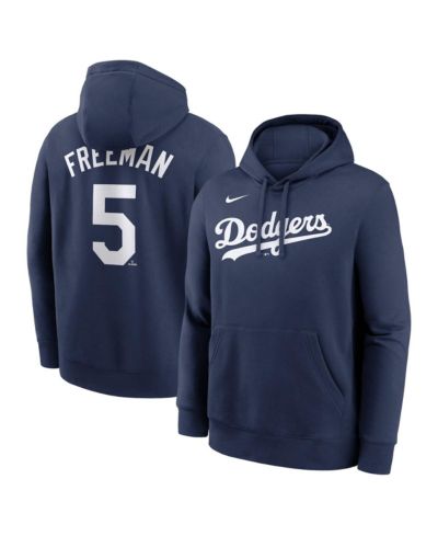 Nike Men's Freddie Freeman Navy Los Angeles Dodgers Player Name & Number Club Pullover Hoodie