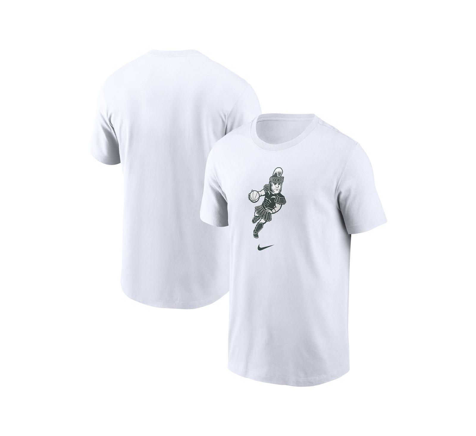 Nike Men's White Michigan State Spartans Basketball Sparty Sport T-Shirt