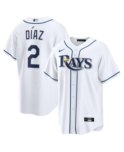 Мужская реплика джерси Nike Tampa Bay Rays Yandy Díaz, белая