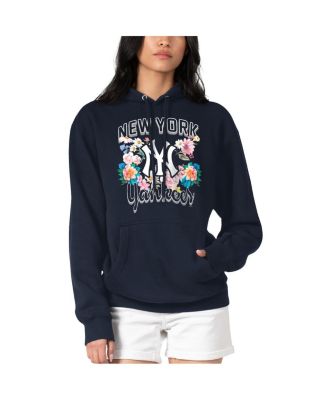 G-III 4Her by Carl Banks Women's Navy New York Yankees Flowers Graphic Pullover Hoodie