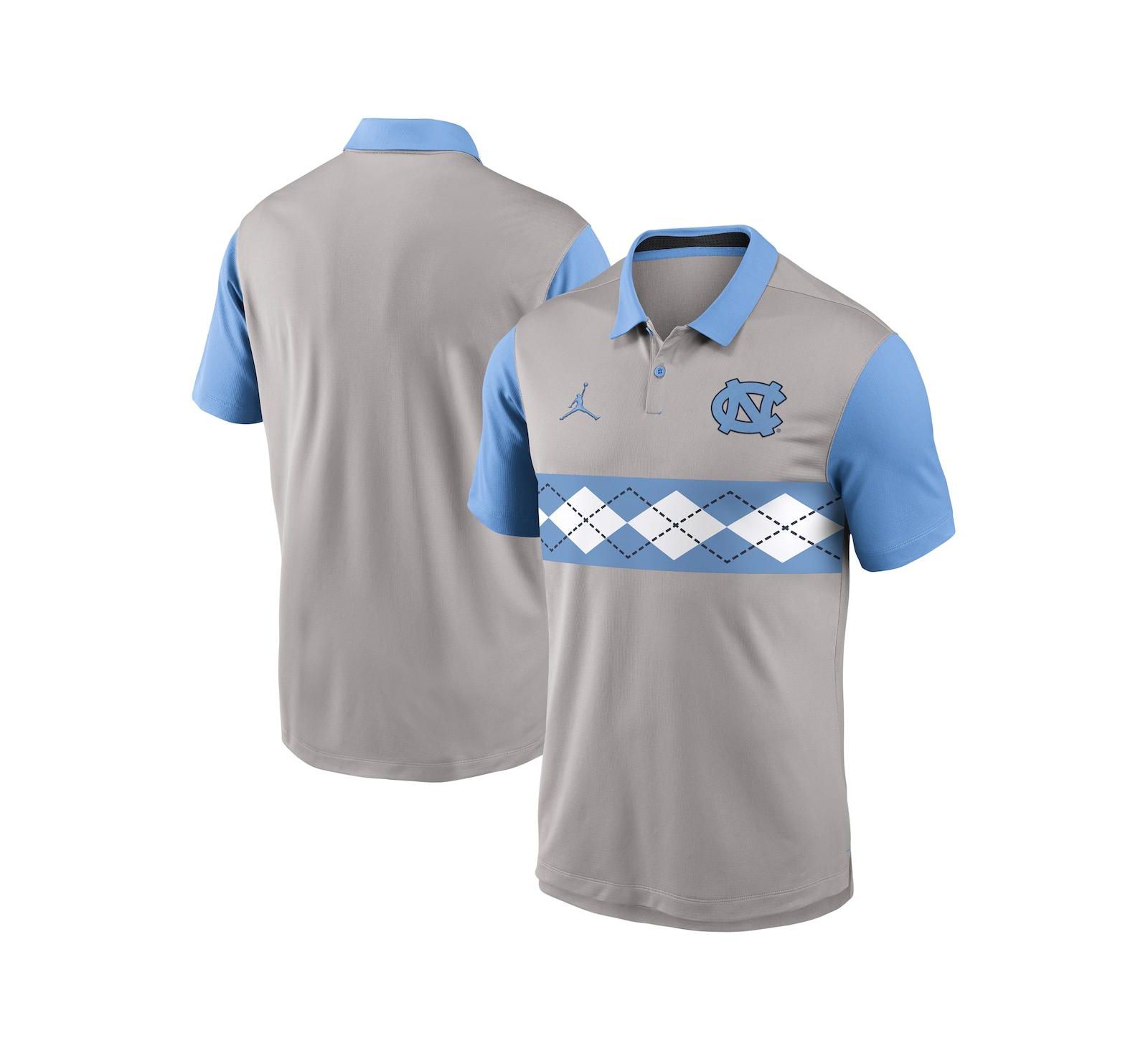 Jordan Men's Gray/Carolina Blue North Carolina Tar Heels Vapor Performance Polo Shirt