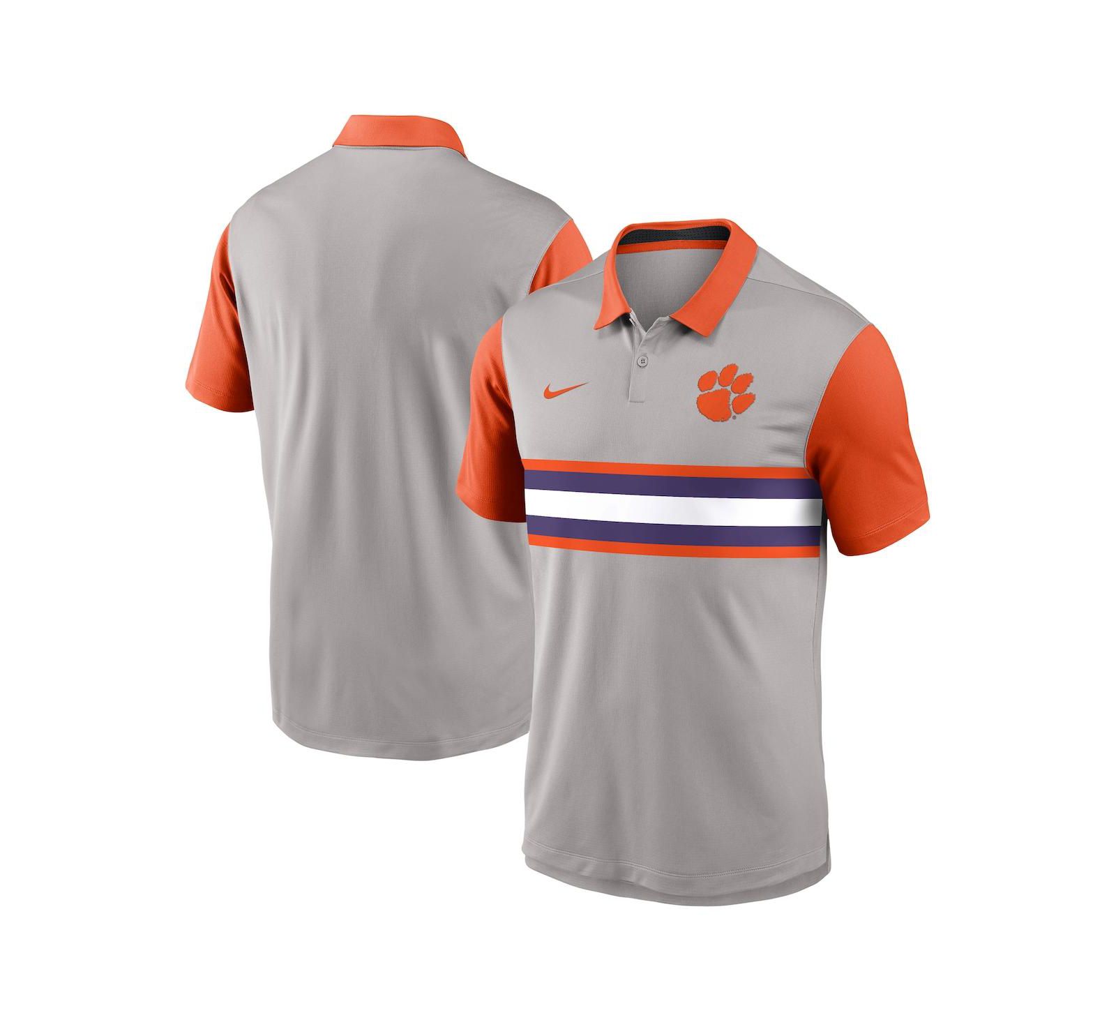 Nike Men's Gray/Orange Clemson Tigers Vapor Performance Polo Shirt