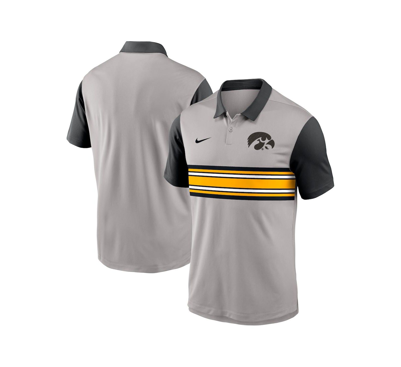 Мужская Polo рубашка Nike Iowa Hawkeyes Vapor Performance серого/черного цвета