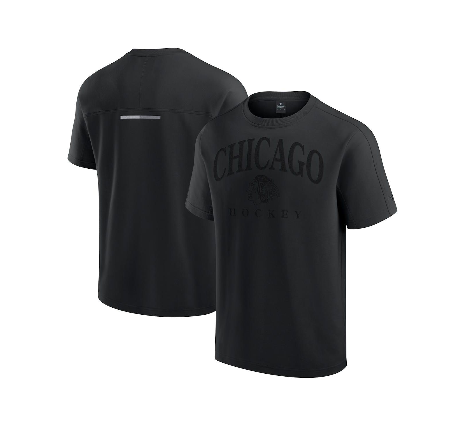 Мужская футболка Fanatics Black Chicago Blackhawks Elements Flex Tri-Blend