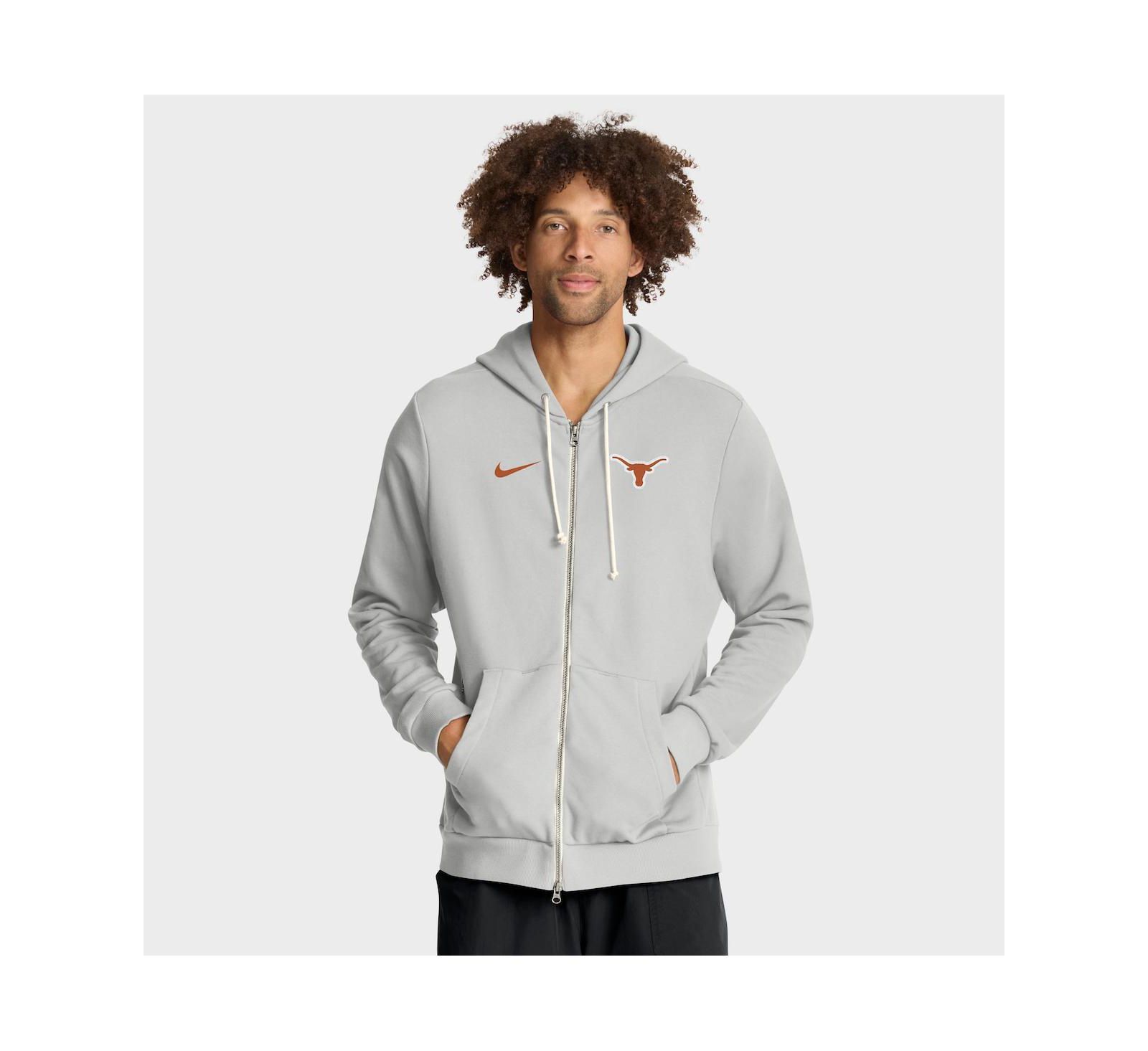 Мужское худи Nike Gray Texas Longhorns 2025 Sideline Standard Issue Dri-FIT Full-Zip