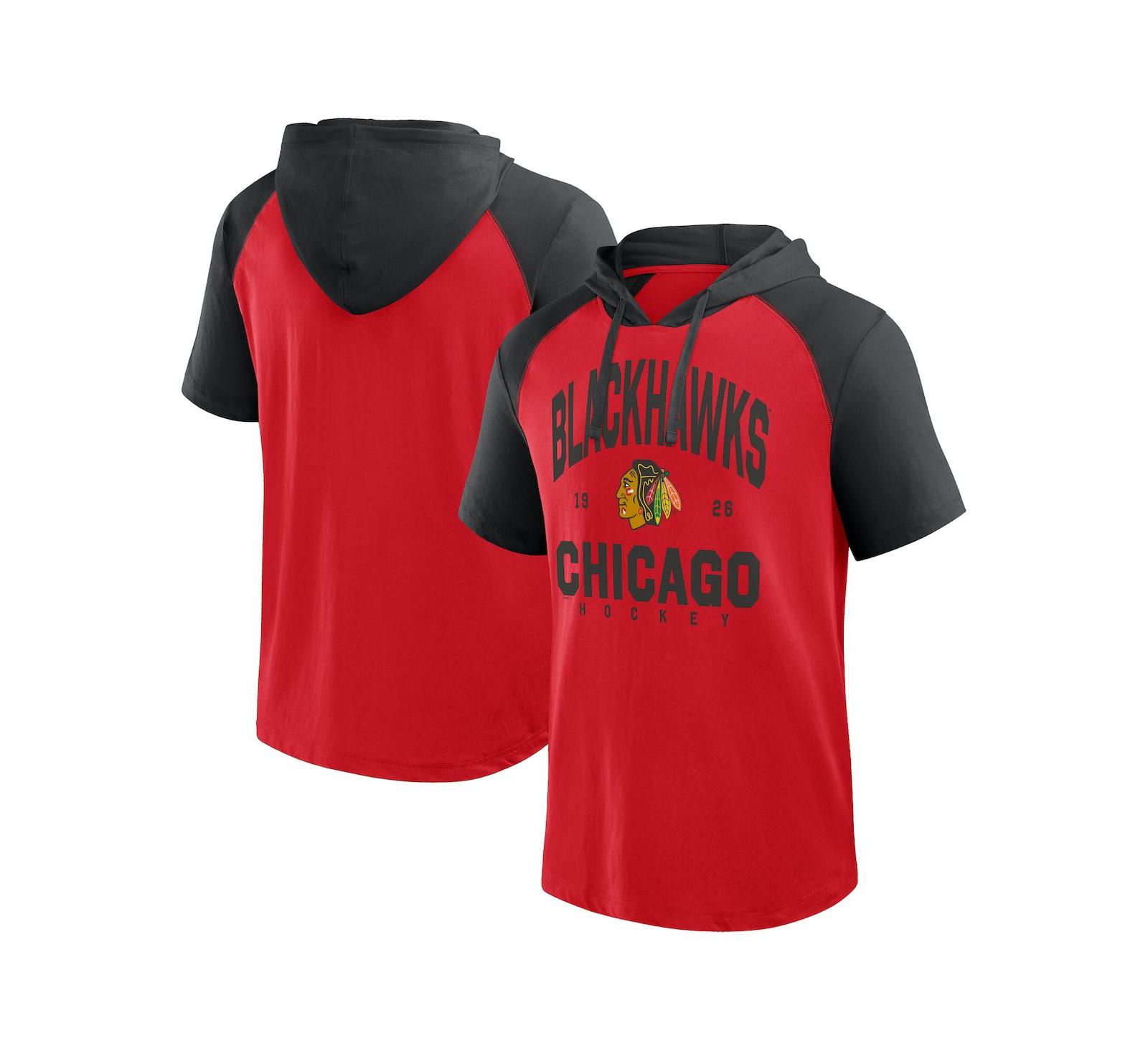 Мужская толстовка Logo Athletic Chicago Blackhawks Prime Raglan с коротким рукавом