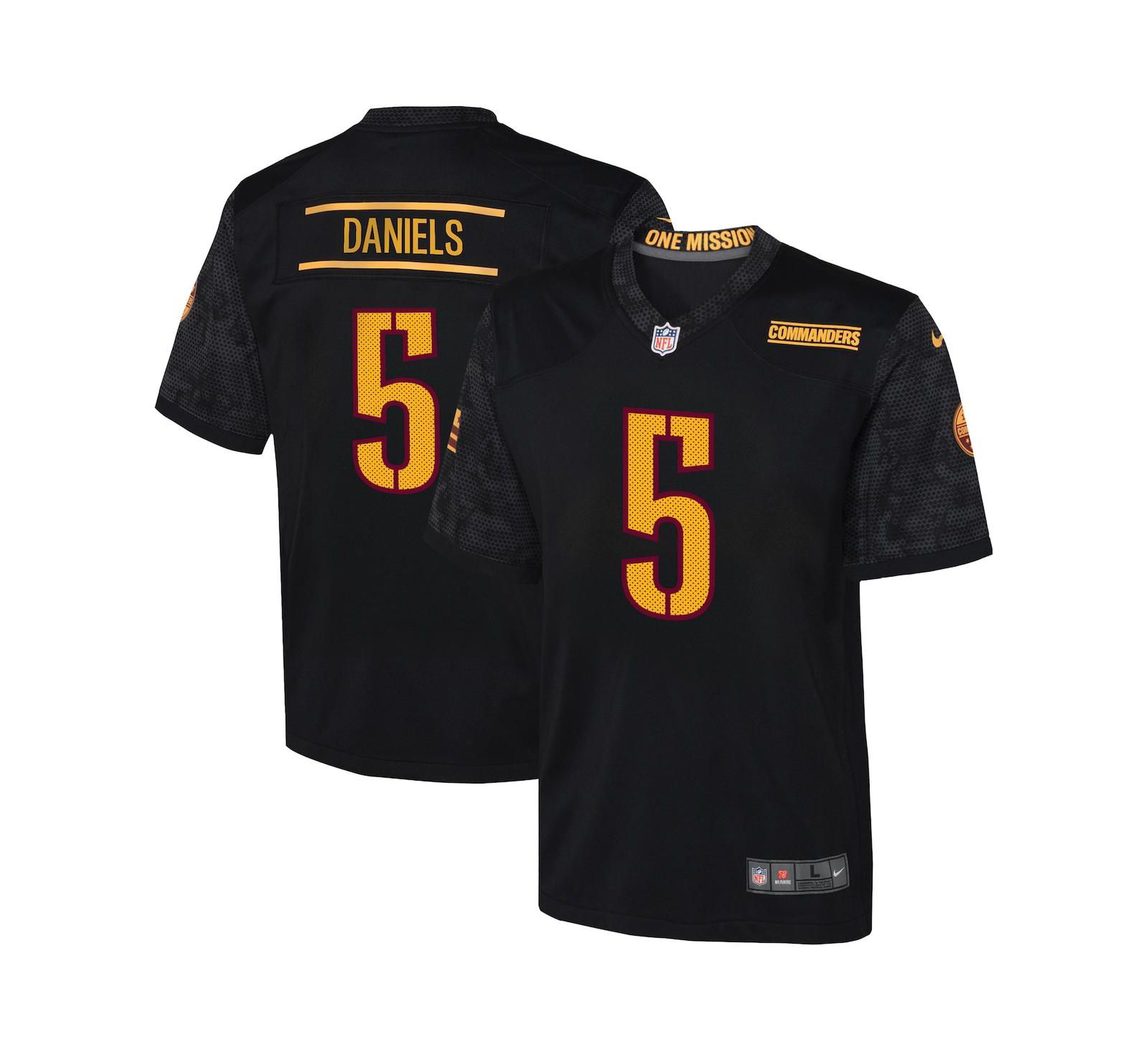 Детская джерси Nike Jayden Daniels Black Washington Commanders Alternate Game