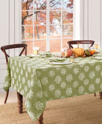Elrene Falling Leaves Jacquard Cotton Tablecloth, 60" x 120"