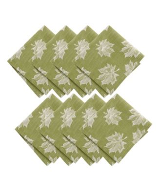 Elrene Falling Leaves Jacquard Cotton Napkins, Set of 8