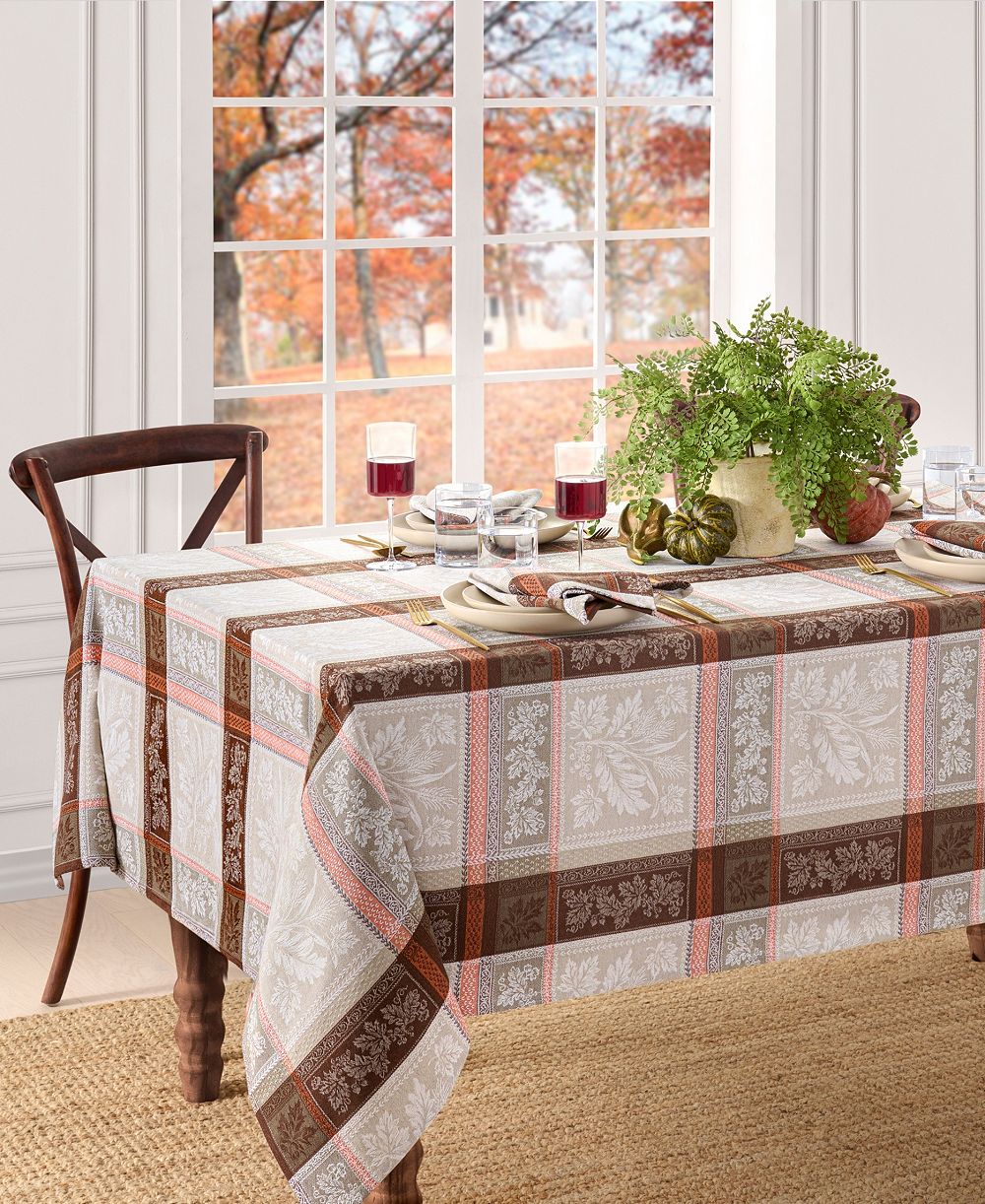 Хлопковая скатерть Elrene Windswept Harvest Jacquard, 60" x 84"