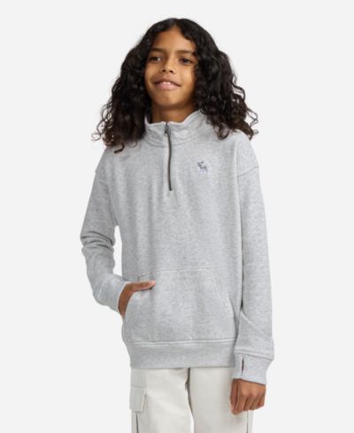 Детский флисовый свитшот abercrombie kids с молнией на четверть
