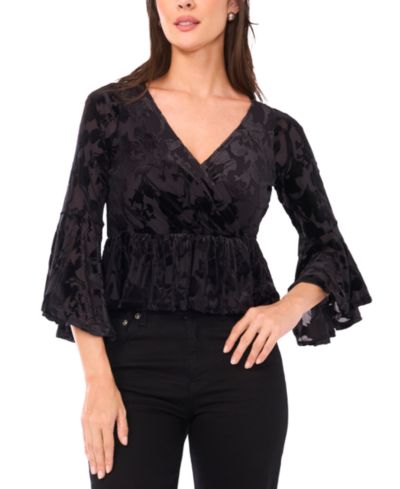 Sam & Jess Petite Bell Sleeve Peplum Top