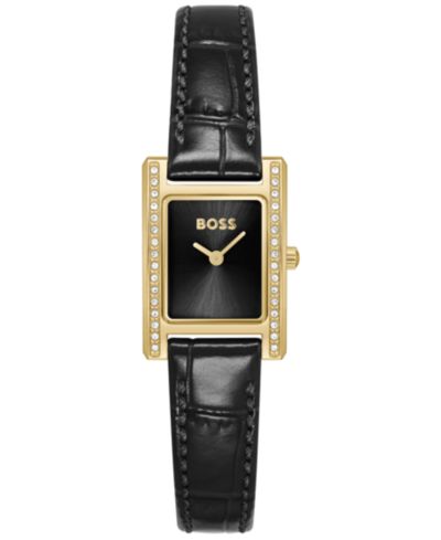 Женские часы Hugo Boss Lucy Precious Quartz Basic Mini Black Leather, 18.50mm