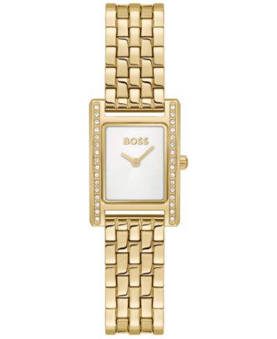 Женские часы Hugo Boss Lucy Precious Quartz Basic Mini Ionic Plated Thin Gold Steel Watch, 18.50mm