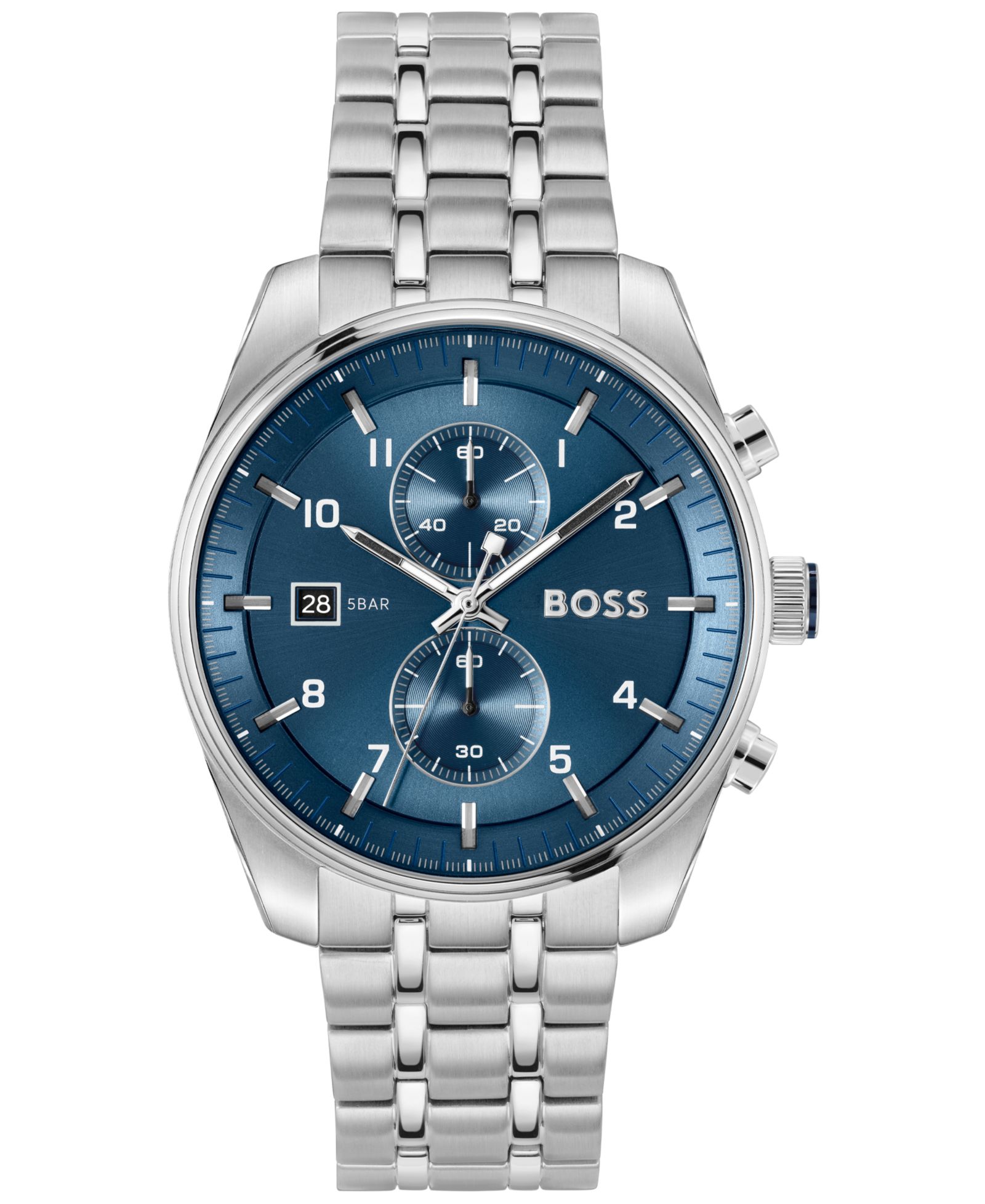 Мужские кварцевые часы Hugo Boss Men's Skytraveller Fashion Chrono из нержавеющей стали, 44mm
