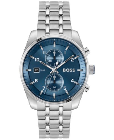 Hugo Boss Men's Skytraveller Quartz Fashion Chrono Stainless Steel Watch, 44mm