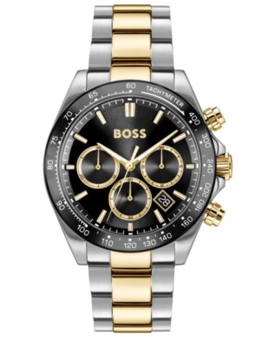 Hugo Boss Men's Hero 2.0 Quartz Fashion Chrono Two Tone Stainless Steel Watch, 44mm