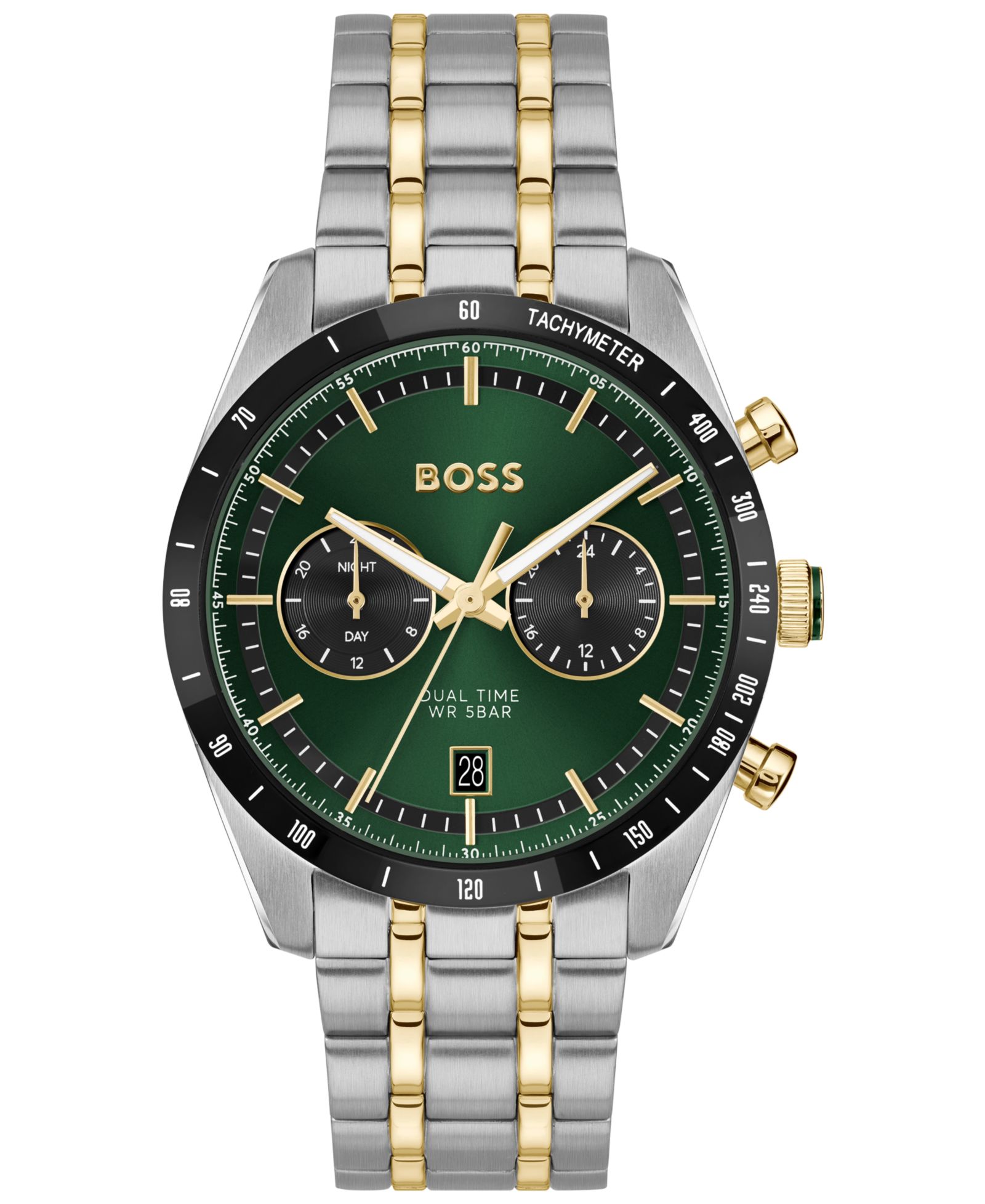 Часы Hugo Boss Men's Tourmaster Quartz Multifunction Stainless Steel Ionic Plated Thin Gold Steel, 41mm