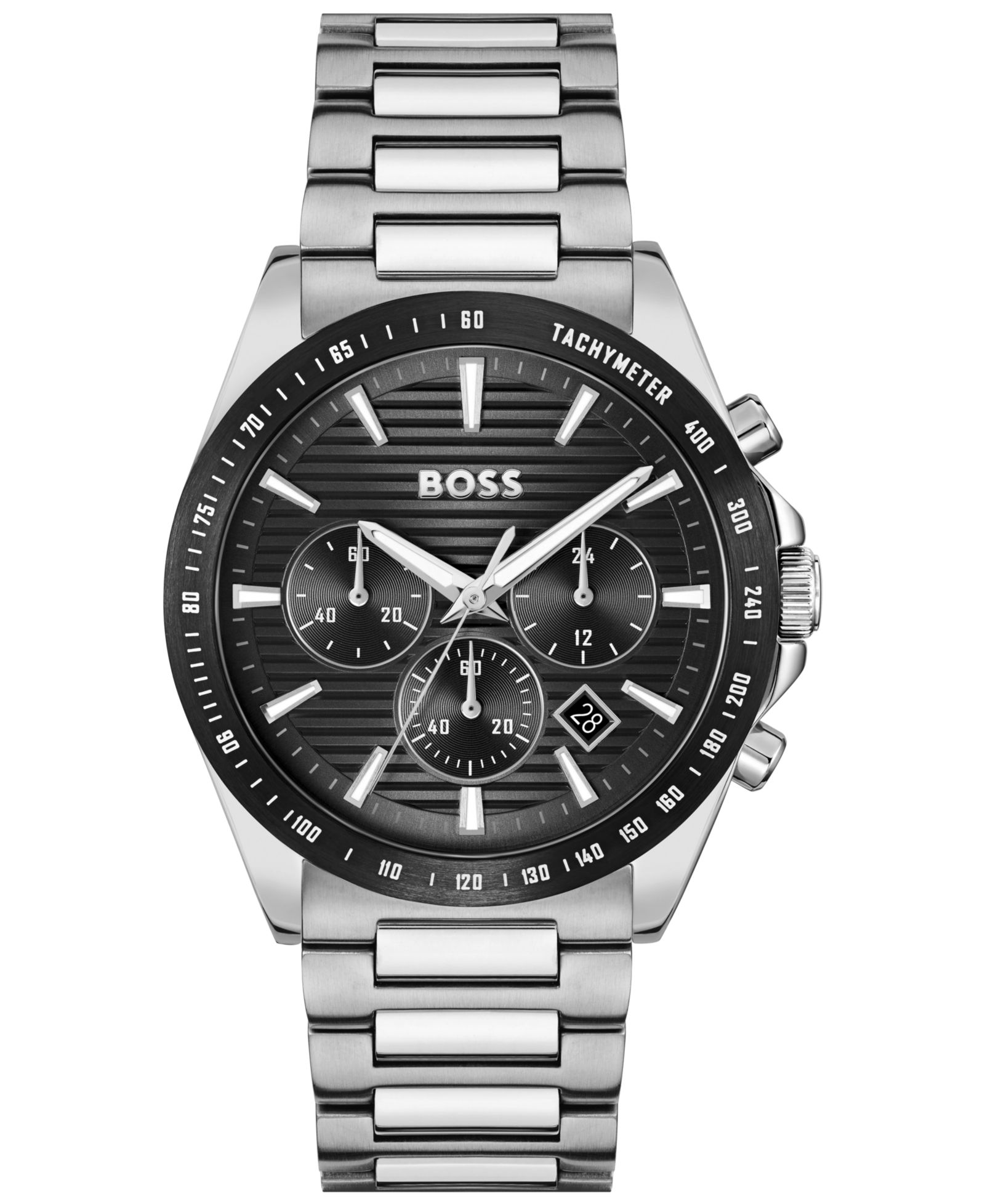 Hugo Boss Мужской Strike Quartz Fashion Chrono Stainless Steel Watch, 41mm