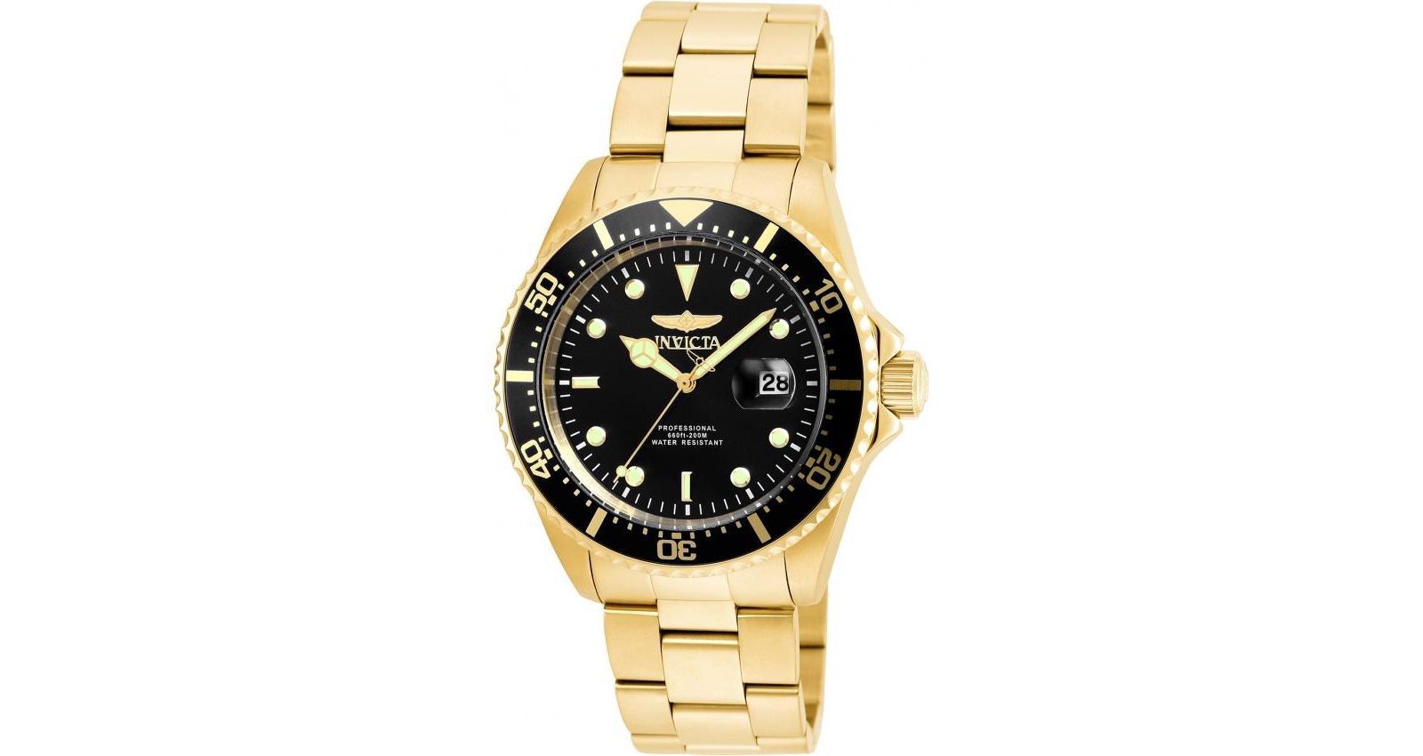 Invicta Men's 22062 Pro Diver Quartz 3 Hand Black Dial Watch